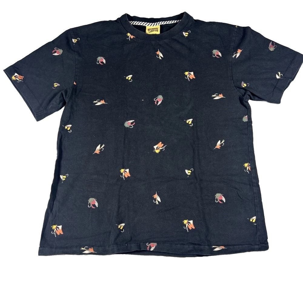 Billionaire Boys Club Men Black Fly Fishing Lure Bee Print T-Shirt Size M